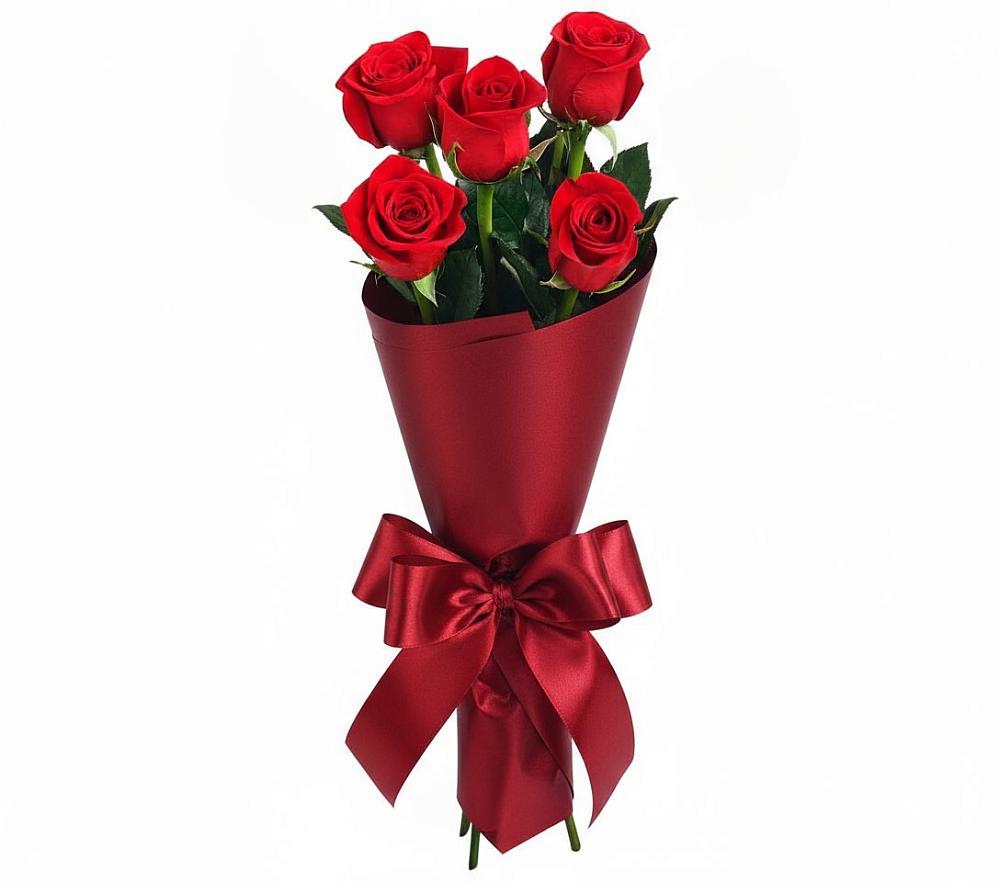 Букет 5 Красных роз Эдлесс Лав в Западной Двине