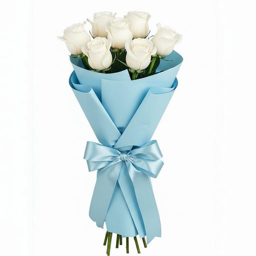 Букет 7 белых роз Проуд в Западной Двине