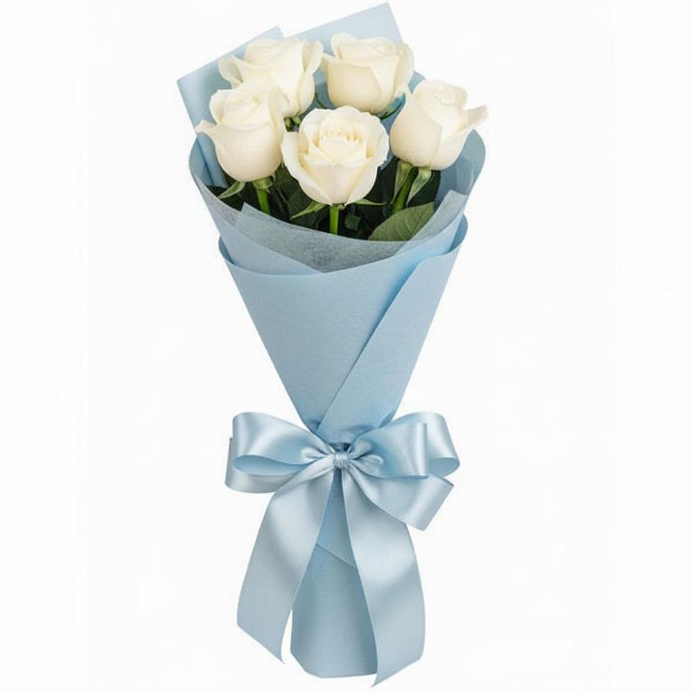 Букет 5 Белых роз Проуд в Западной Двине