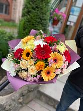 Букет цветов из:  Герберы, Ромашки, Хризантемы, Розы и Подсолнухи #REPLACE_PRED# Западной Двине