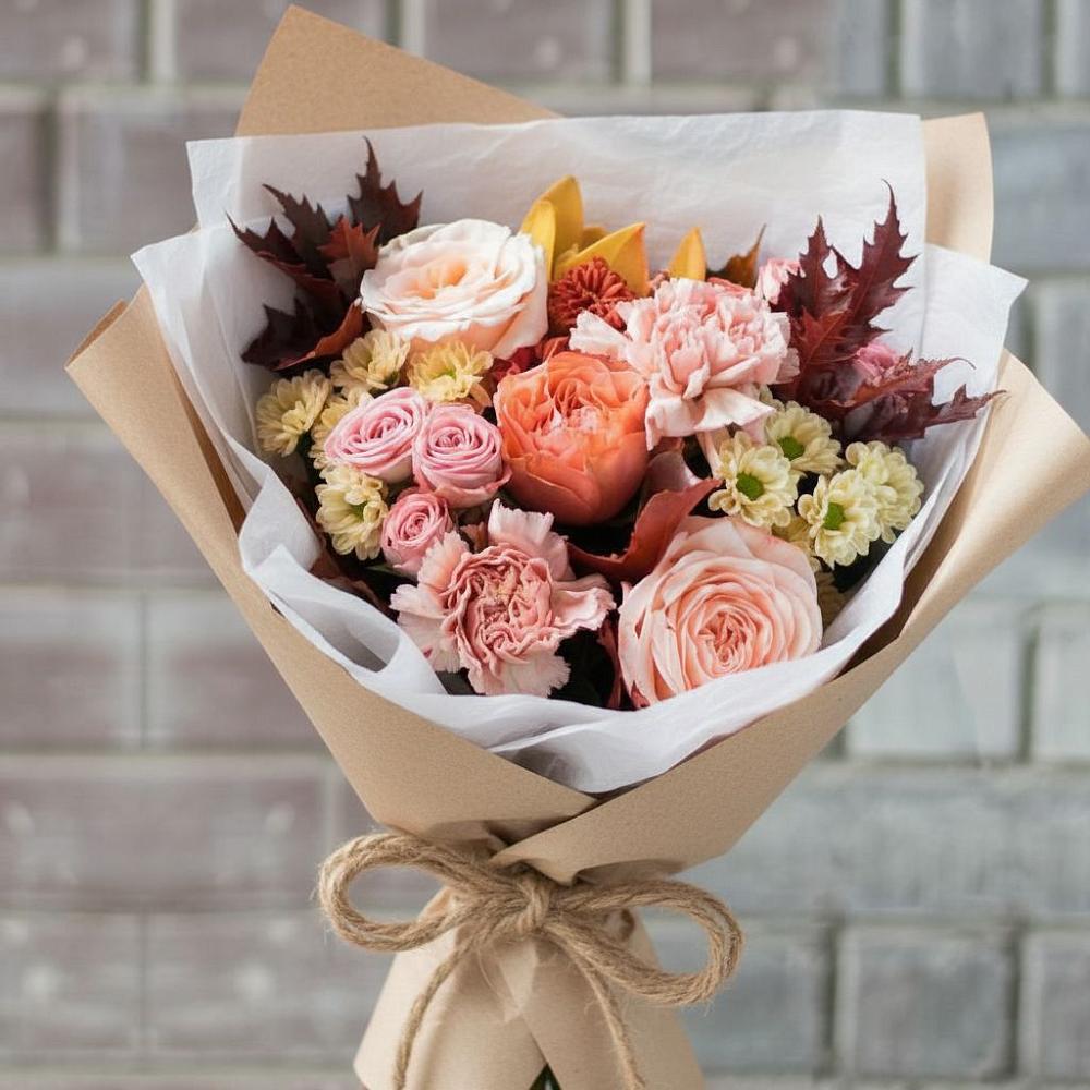 Букет цветов из: Гвоздики, Хризантемы и Розы в Западной Двине