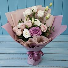 Букет цветов из:  Розы и Лизиантусы #REPLACE_PRED# Западной Двине