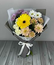 Букет цветов из:  Розы, Герберы и Хризантемы #REPLACE_PRED# Западной Двине