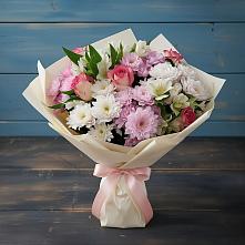 Букет цветов из:  Хризантемы, Альстромерии и Розы #REPLACE_PRED# Западной Двине