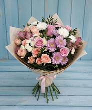 Букет цветов из:  Хризантемы, Розы и Альстромерии в Западной Двине