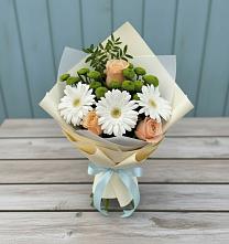 Букет цветов из:  Герберы, Розы и Хризантемы #REPLACE_PRED# Западной Двине