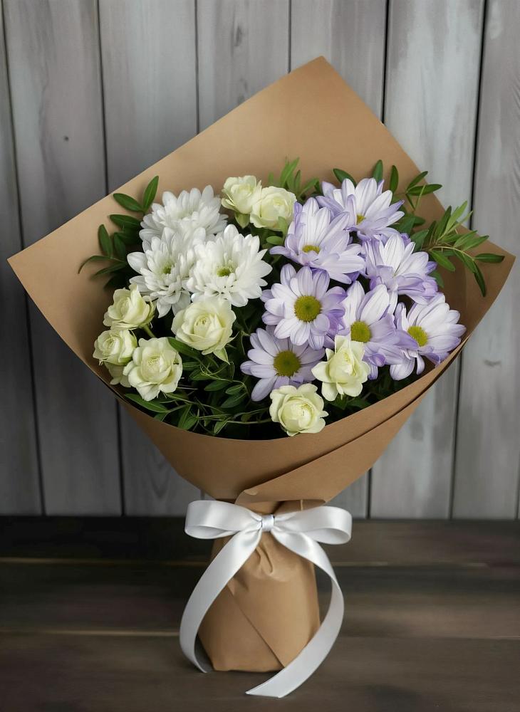 Букет цветов из: Хризантемы и Розы в Западной Двине