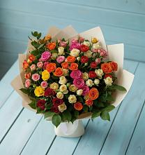 Букет Микс из разноцветных кустовых роз #REPLACE_PRED# Западной Двине